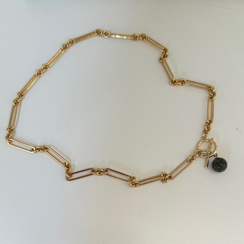 Electric picks Gold Necklace with Labradorite Pendant